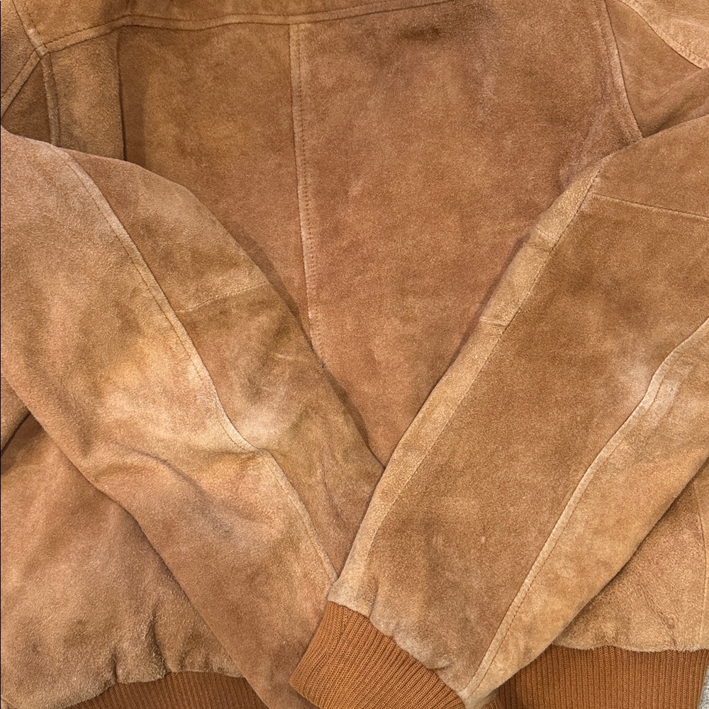 Rogue State Tan Suede Bomber Jacket (Size L) - Picture 12 of 13